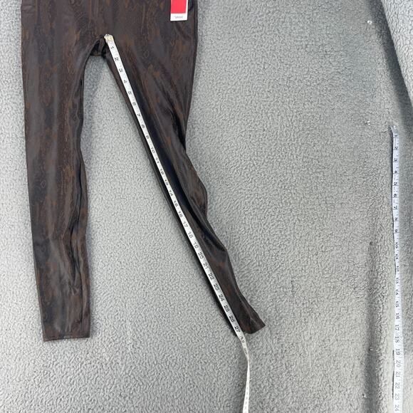 Spanx Animal Print Snake Leggings Womens Jeans Sz XL Brown Stretch Faux Leather - Picture 2 of 16